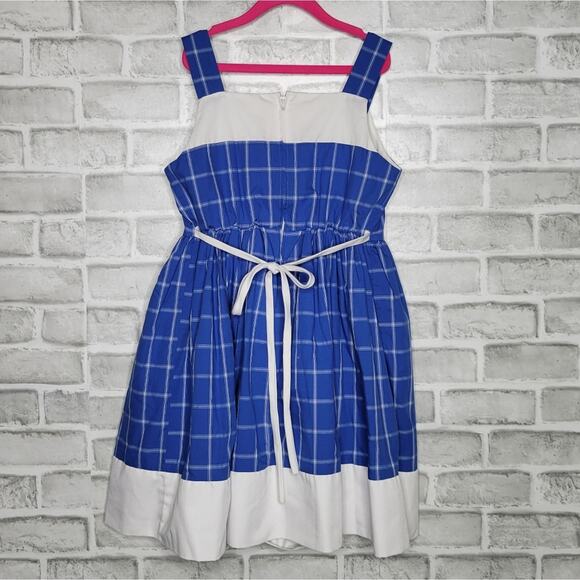 Vintage Jayne Copeland Lighthouse Bird Applique Plaid Sundress, size 8 - Picture 3 of 4